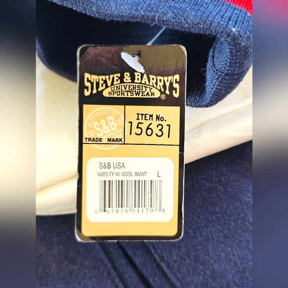 NEW Steve & Barry's Patriotic USA American Flag Eagle Leather Varsity Jacket L - Picture 13 of 16